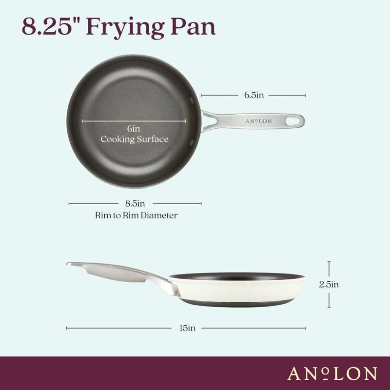 Anolon Achieve Hard Anodized Nonstick Frying Pan / Skillet, 8.25", Teal