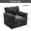 Chaise longue surdimensionnée de 33 pouces - Accoudoir en chenille simple pour chambre à coucher avec siège pivotant confortable avec rembourrage doux et structure de renforcement de la productivité