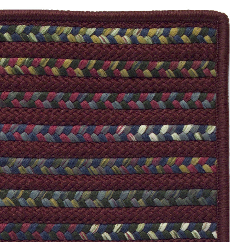Tapis rouge / bleu / vert tressé Donnay, Rectangle de 12 pi x 16 pi