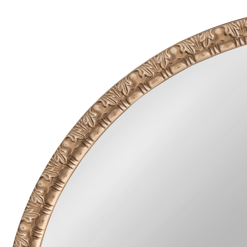 Round Ornate Bathroom Mirror, Natural