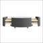 Table basse ronde moderne mobile avec roulettes, 2 tiroirs et plateau en marbre fritté élégant-133526206