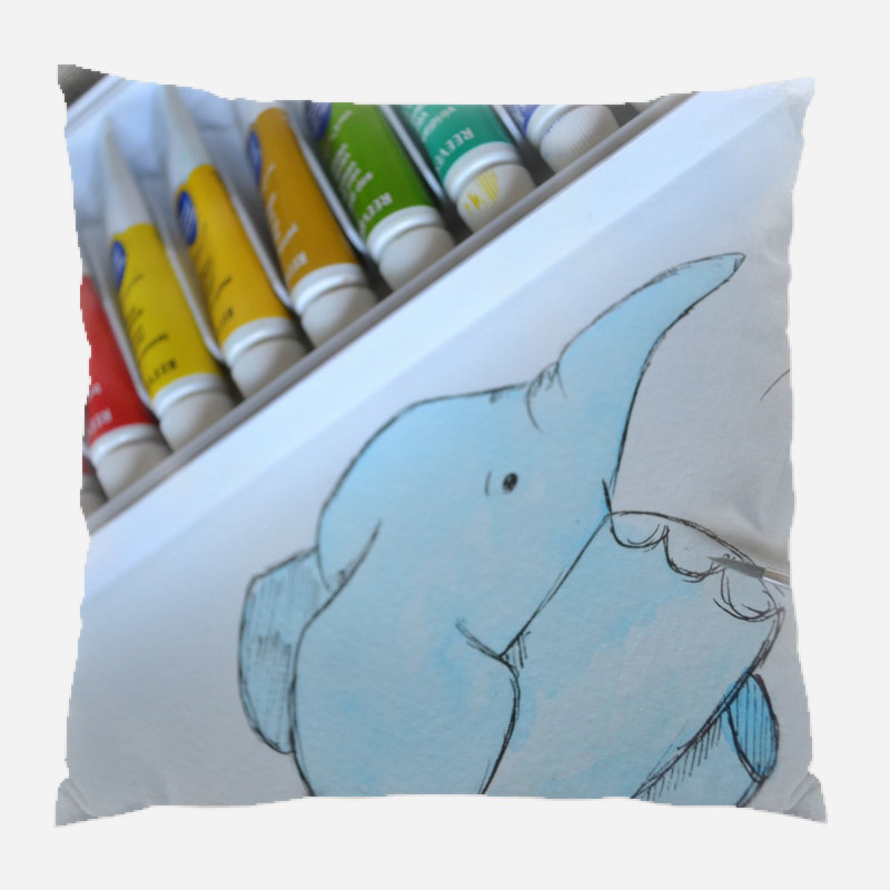 Housse et insert de coussin carré d'extérieur Boman Art, Microsuède, Intérieur