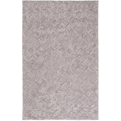 Tapis brun en laine / coton Anaisabel