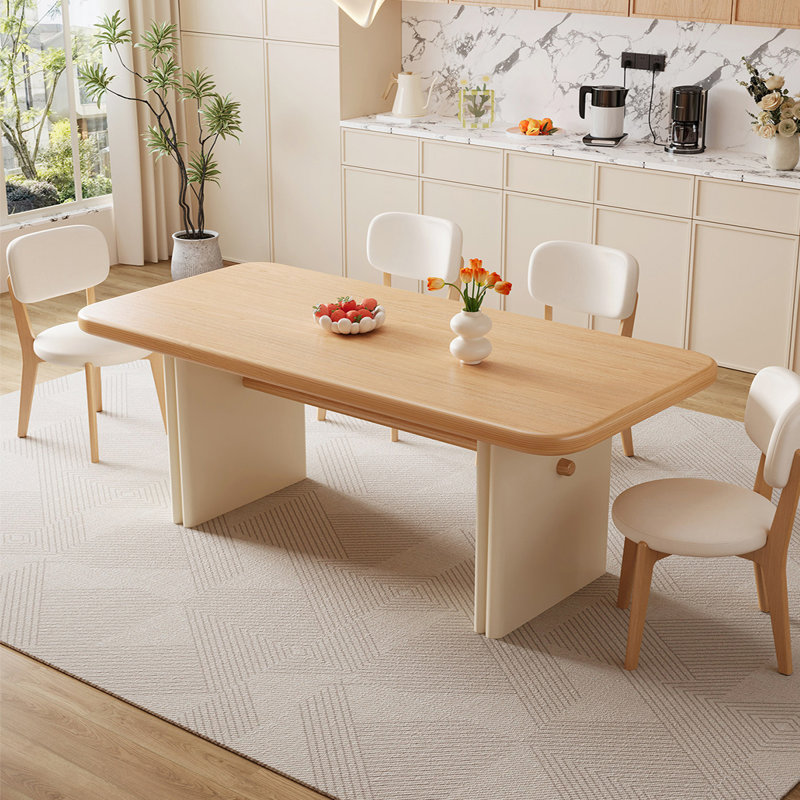 Solid wood oak rectangular dining table, 29.53"H*78.74"W*35.43"D