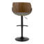 Tabouret de bar réglable Mid-Century avec pivot en tissu noyer et bleu par - ensemble de 2-1067280854