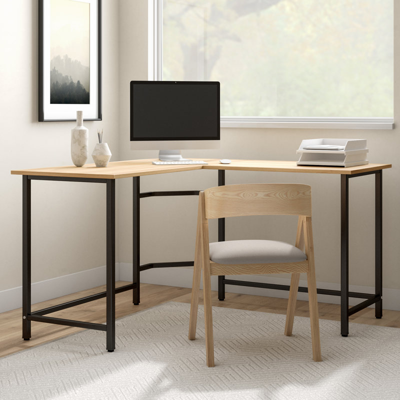 Carberg L-Shaped Metal Base Writing Desk