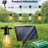 Kashayla 49FT 16-Bulb Solar & USB Charging Patio String Light 4 Modes with Remote Control Outdoor Decoration Waterproof