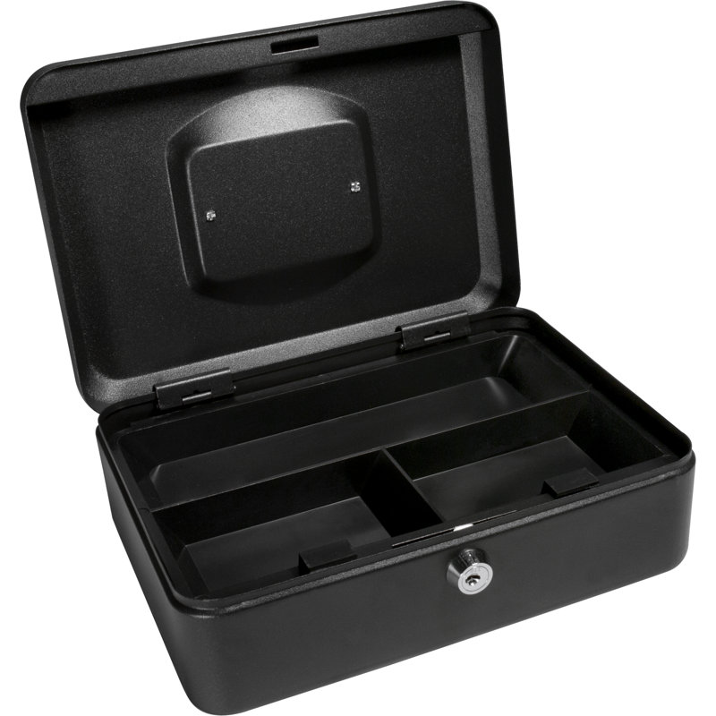 8" CASH BOX W KEY LOCK BLK