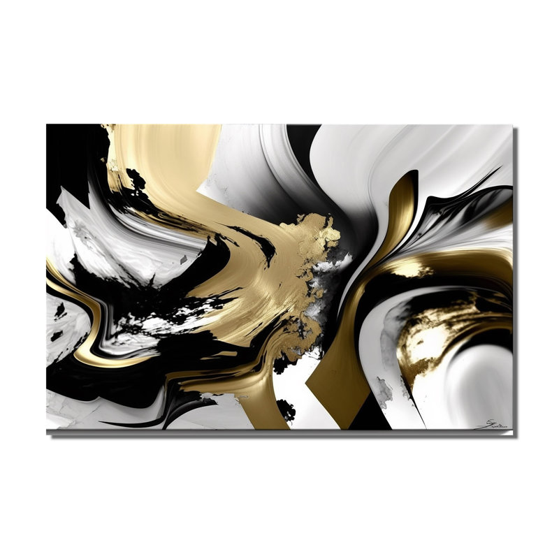 Golden Wave Reflections II - Abstract Wall Art