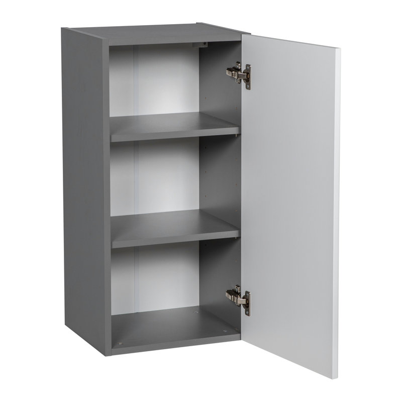 Armoire murale 12 po x 30 po - porte simple - gris, H 30 po x l 9 po, Blanc lustré