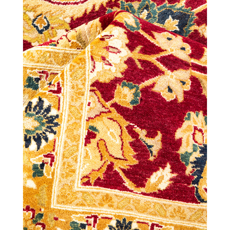 Tapis rouge noué à la main de conception unique et unique 8 pi 3 po x 10 pi 3 po Keenan