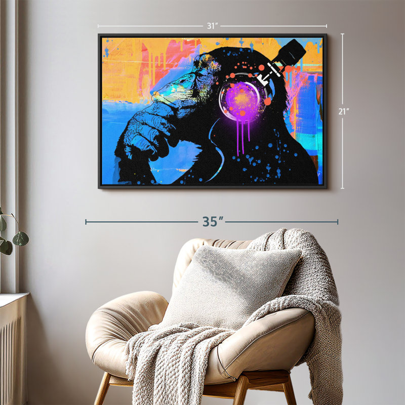 Le penseur, reproduction sur toile, H 21 po x l 31 po