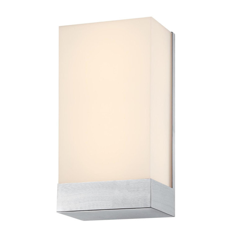 15 Watt LED Indoor Wall Sconce, Color Temperature Selection, Brushed Nickel Finish, Frosted Acrylic