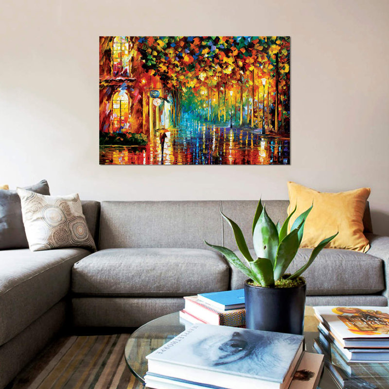Late Stroll by Leonid Afremov - Wrapped Canvas Painting, 66.04 cm H x 101.6 cm W x 1.91 cm D
