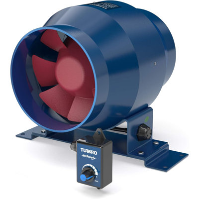TURBRO AirSupply ES4, ventilateur de conduit en ligne de 4 pouces avec boîtier en métal massif, ventilateur de ventilation silencieux de 195 pi³ / min
