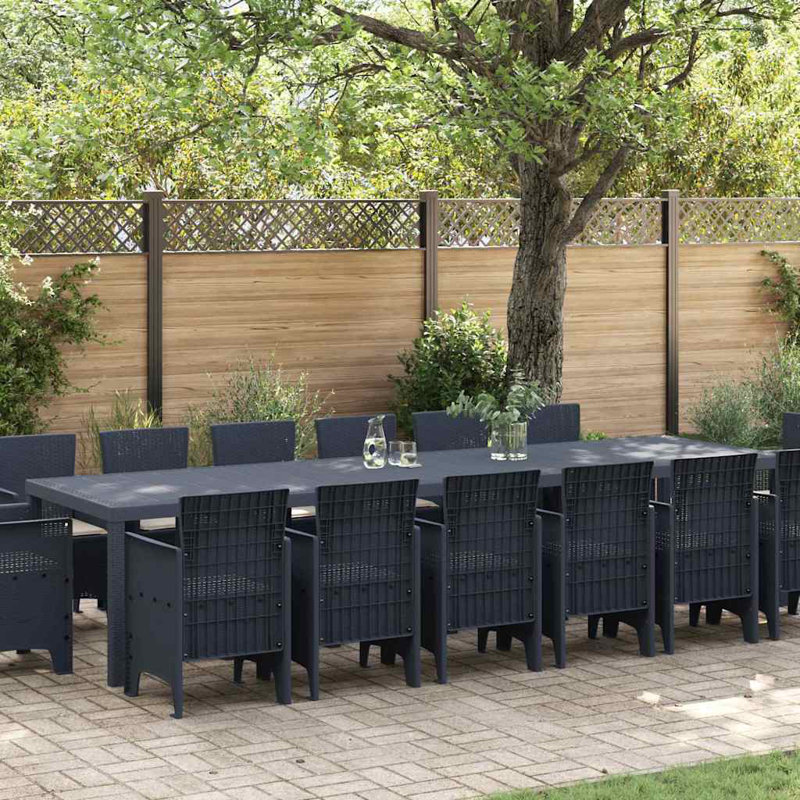Ensemble repas 15 pièces vidaXL, Anthracite