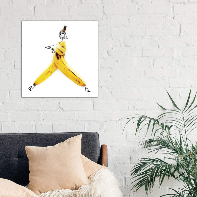 «Banana» - Imprimé, Toile tendue, H 26 po x l 26 po x P 1,5 po