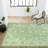 Delcine Bohemian Textured Weave Floral Cream/Green Indoor/Outdoor Rug-185711634