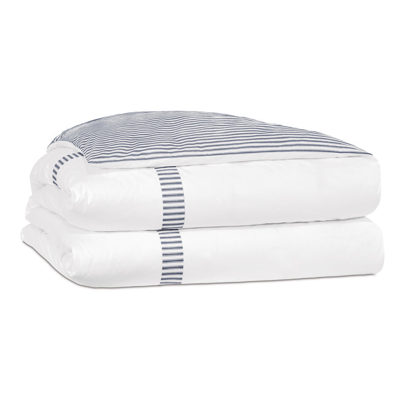 Blass Ticking Duvet Cover, Navy, King Duvet Cover