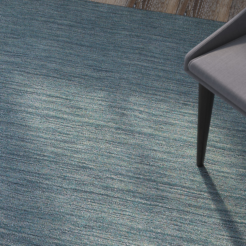 Nala Wool Blue Rug, Rectangle 6' x 9'