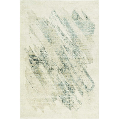 Ploumi Gray and Ivory Abstract Distressed Area Rug