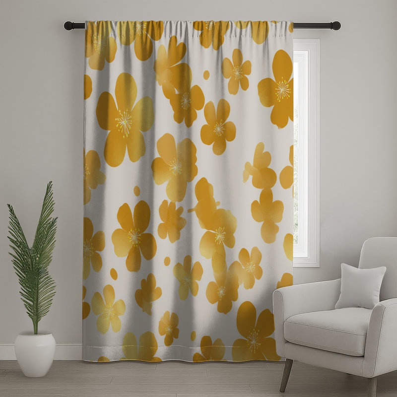 Rideaux à fleurs, voilages et voilages à motif floral - 1 panneau, 50" x 92" - 1 Panel, Blockout