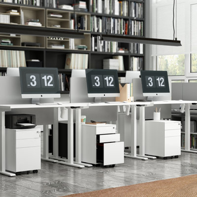  3-Drawer Mobile Vertical Filing Cabinet