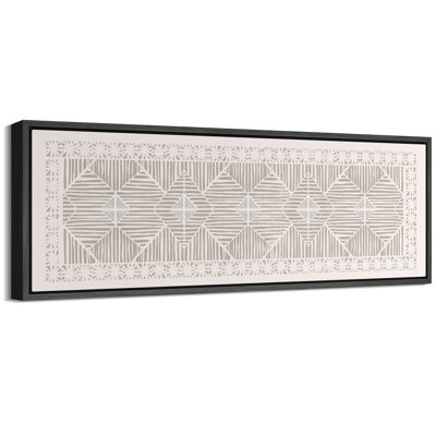 Geometric Line " Abstract Monochrome Patterned Rustic Retro Art Decor Extra Large Artwork Pictures "