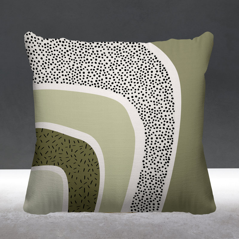 Coussin décoratif à motif abstrait, L 19 po x H 19 po, Vert