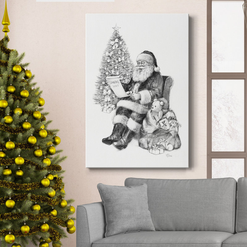 Santa's List - reproduction sur toile tendue, H 36 po x l 24 po x P 1 po