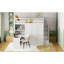 Lit mezzanine double avec garde-robe, bureau et tablettes, blanc (OLD: LT100679AAK)