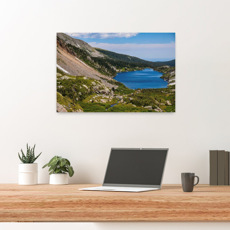 Contemporary Art Peaceful Serene Abstract Forest Landscape Wall Art 1 Piece Wrapped Canvas Wall Art, 40.64 cm H x 60.96 cm W