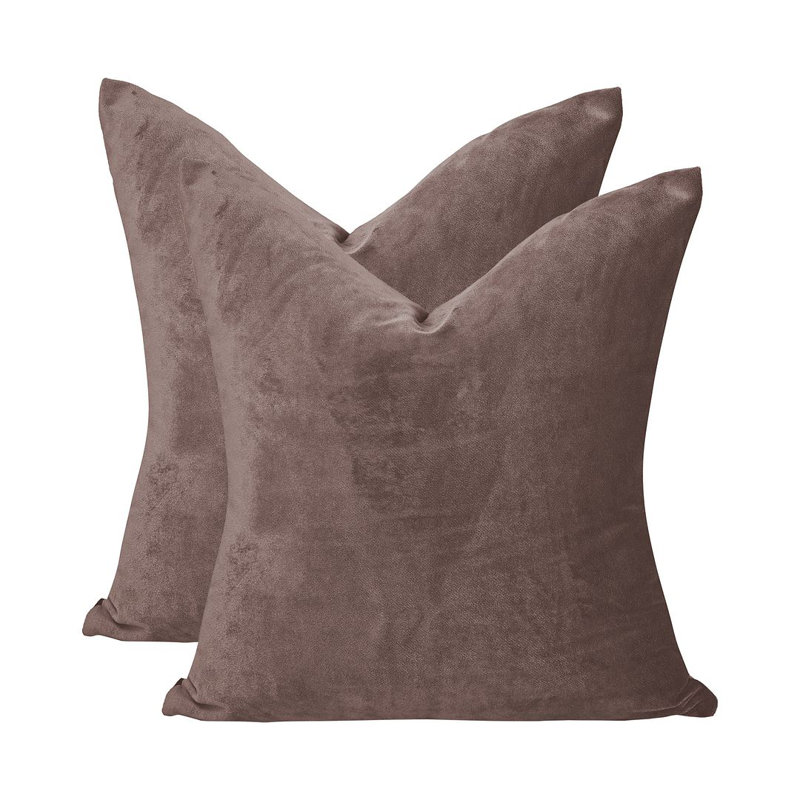Matte Velvet Cushion Cover - 1 Pc, 30cm x 30cm, Rosy Brown