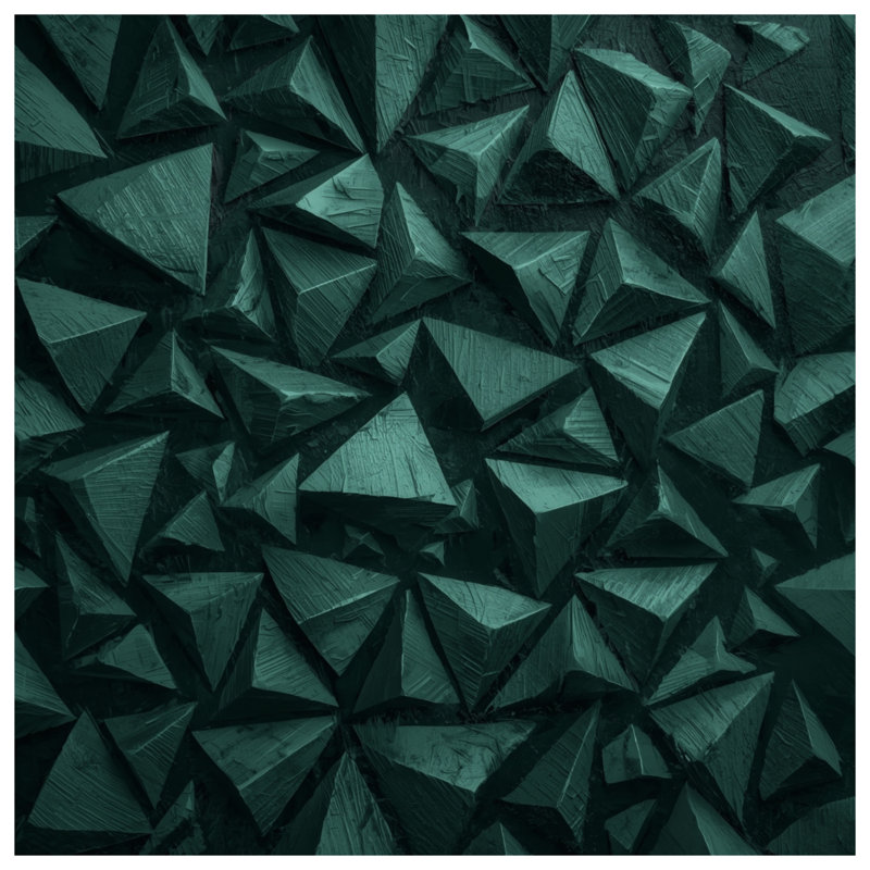 Toile tendue à motif de pyramides vertes géométriques en plusieurs tailles, 12 x 12 pouces