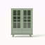 Armoire de minimalisme avec portes doubles en verre et tiroir, armoire de rangement moderne en bois pour le salon, le vestibule, le couloir d'entrée-1152381182