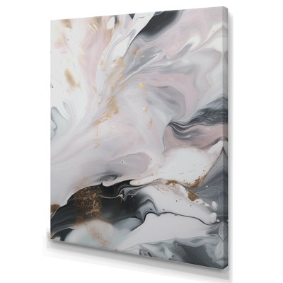 Blanc et gris ondulations de pierre II - impressions sur toile de marbre abstraites
