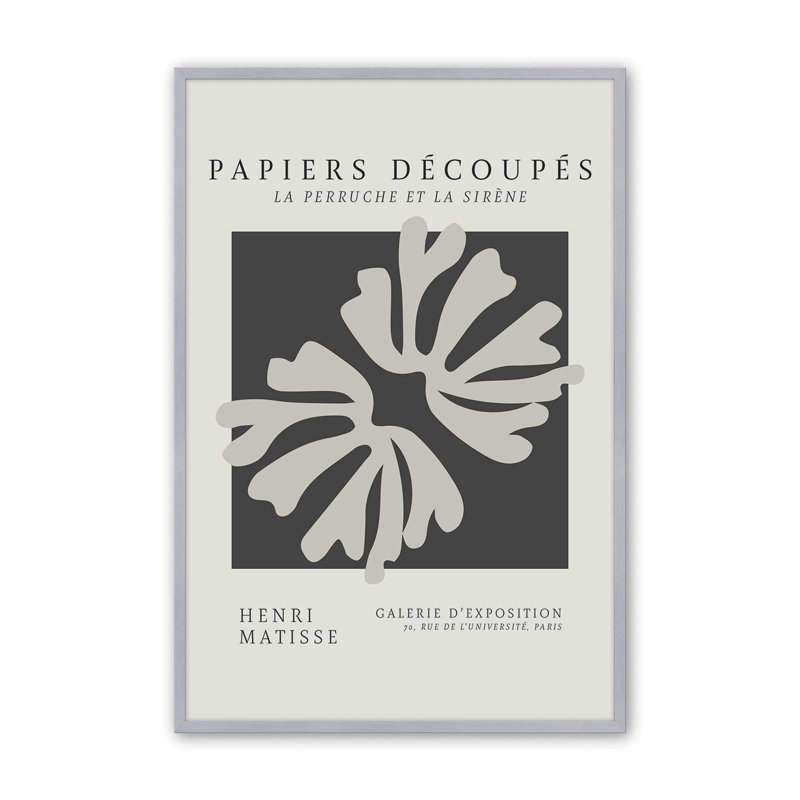 «La Perruche» par Matisse, H 37,25 po x l 25,25 po, Chrome poli