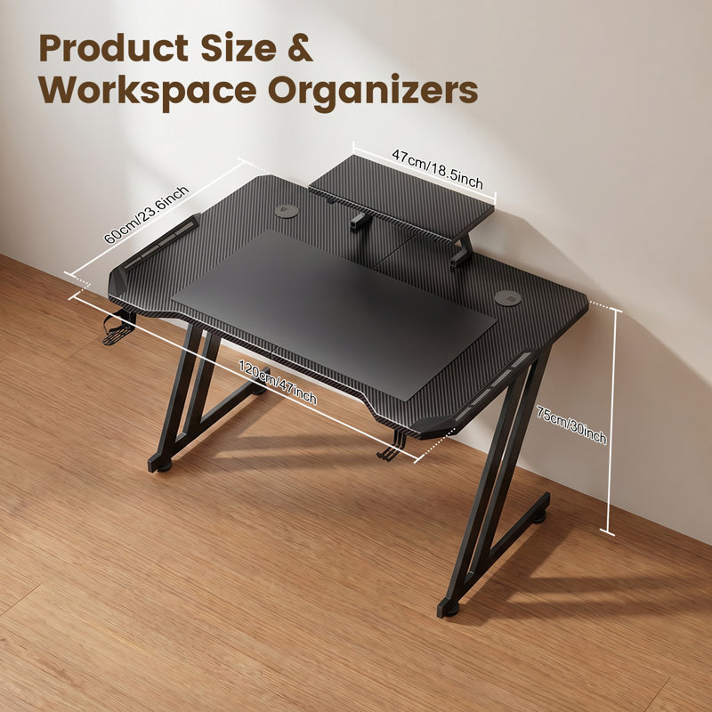 MDF Steel Computer Desk, 75cmH×120cmW×60cmD