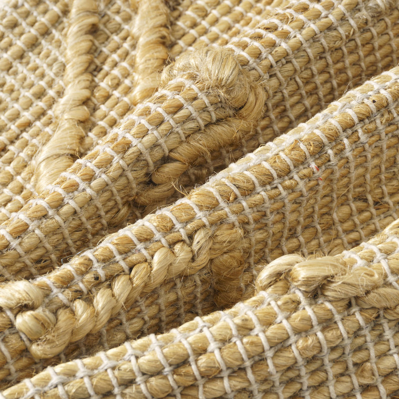 Hand-Woven Tan Textured Cotton Blend Throw Pillow