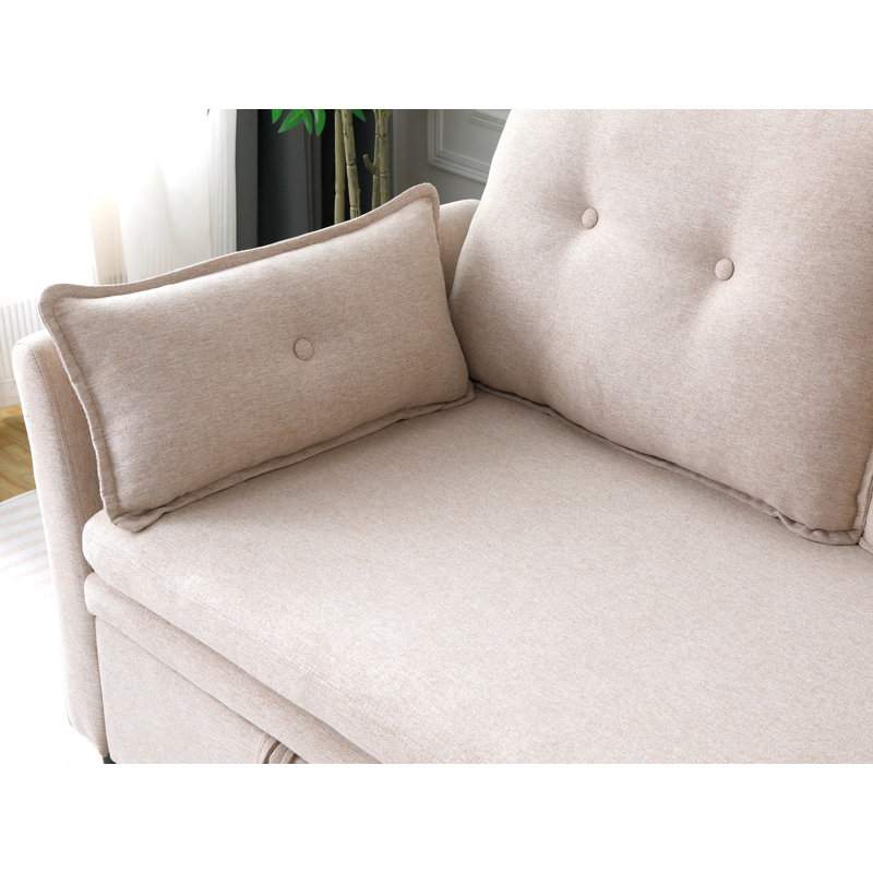 Canapé-lit modulaire réversible avec méridienne de rangement, Beige