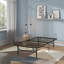 Structure de lit pliable en acier noir, taille simple, sans outil