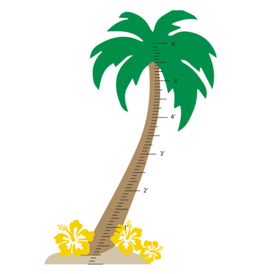 Décalcomanie murale graphique de croissance palm tree