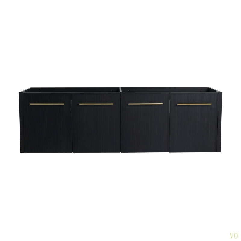 Meuble-lavabo mural 60 po (seulement le corps de l'armoire, sans lavabo supérieur), Noir châtaignier