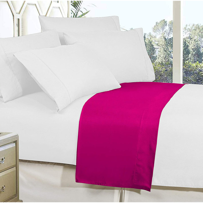 Microfiber Jersey Knit Flat Sheet, Hot Pink, Twin/Twin XL Flat Sheet