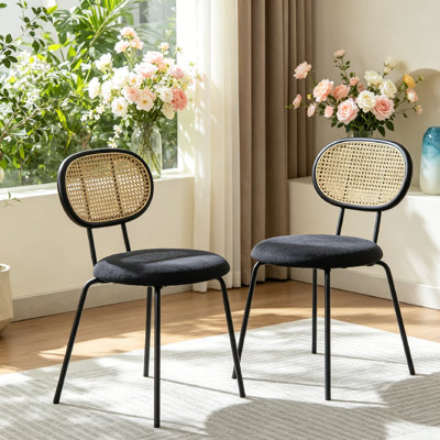 Fabric Side Chair in Black