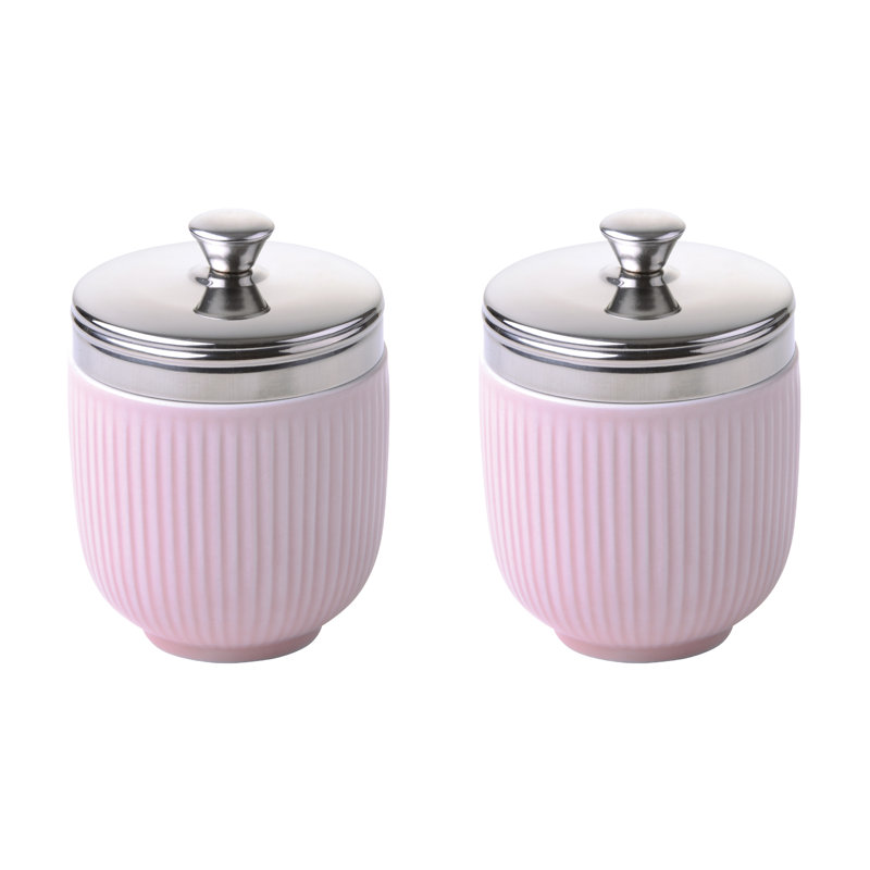 Egg Coddler, Fluted Pink
