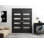 Portes françaises à double vitrage avec quincaillerie Quadro 4113 Noir mat avec panneaux en verre opaque dépoli, cadre et garnitures, porte intérieure robuste pour salle de bain ou chambre à coucher, 60 po x 80 po (2 x 30 x 80)