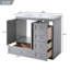 Meuble-lavabo simple 36 po avec plateau en céramique Rhyis, armoire avec 4 tiroirs à fermeture en douceur-4830117