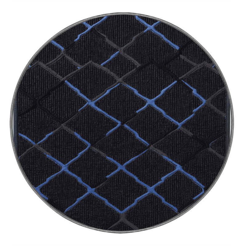Machine Washable Trellis Gray Area Rug, Round 7'