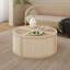 Table basse polyvalente en rotin de bois massif naturel clair pour espaces modernes